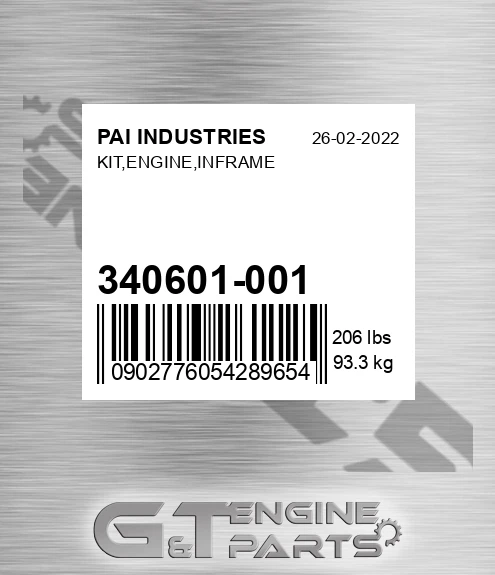 340601-001 Kit,engine,inframe for PAI INDUSTRIES