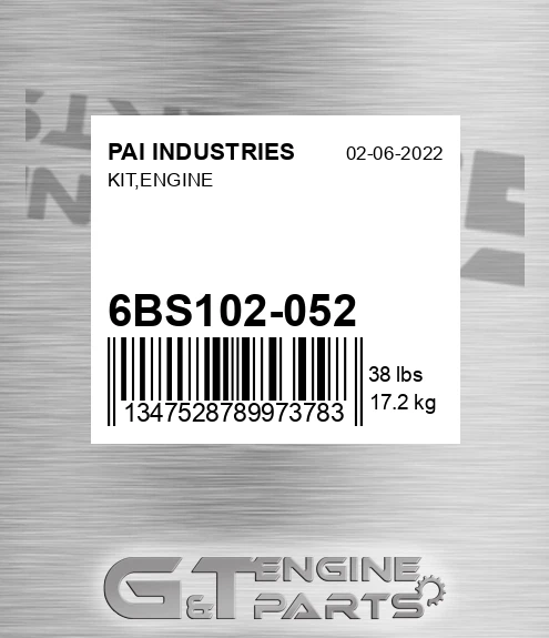 6BS102-052 Kit,engine for PAI INDUSTRIES