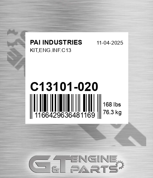 C13101-020 Kit,eng.inf.c13 for PAI INDUSTRIES