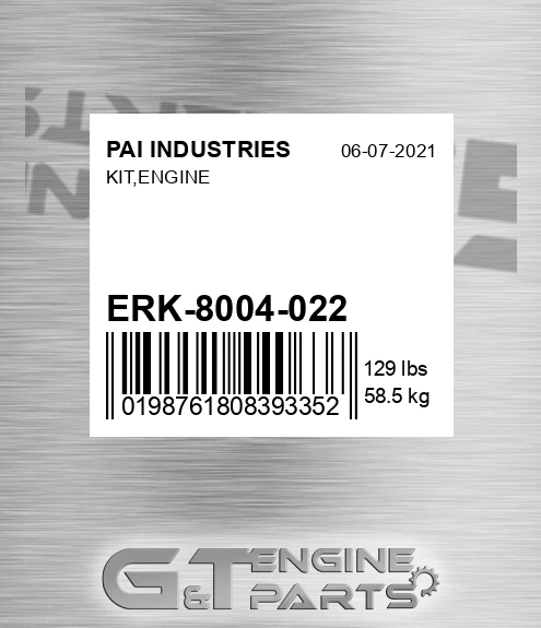 ERK-8004-022 Kit,engine for PAI INDUSTRIES