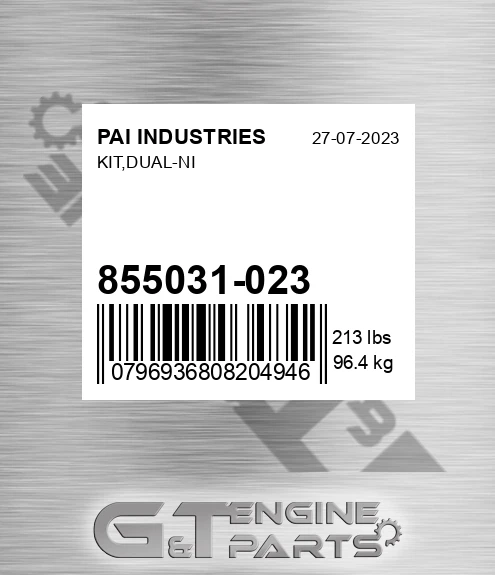 855031-023 Kit,dual-ni for PAI INDUSTRIES