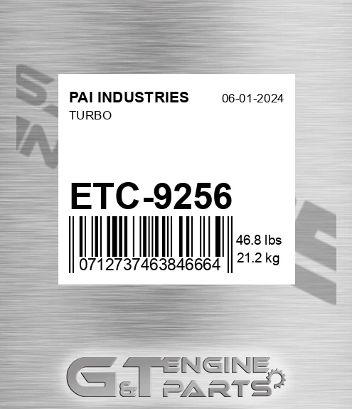 ETC-9256 Turbo for PAI INDUSTRIES
