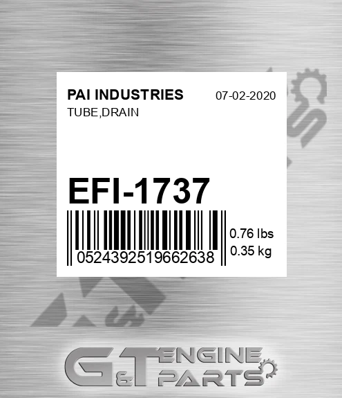EFI-1737 Tube,drain