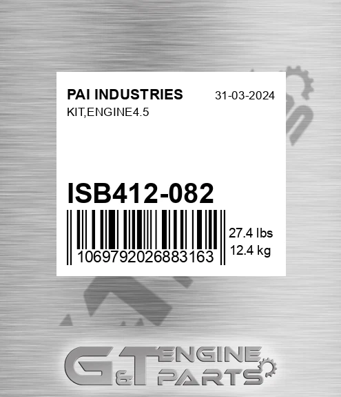 ISB412-082 Kit,engine4.5 for PAI INDUSTRIES