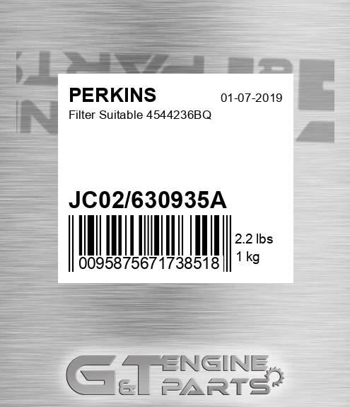 JC02/630935A Filter Suitable 4544236bq for PERKINS