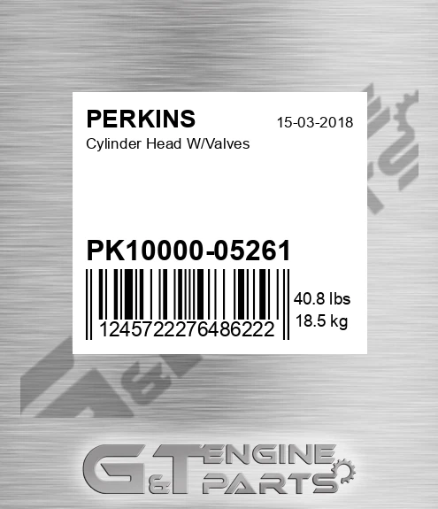 PK10000-05261 Cylinder Head W/valves