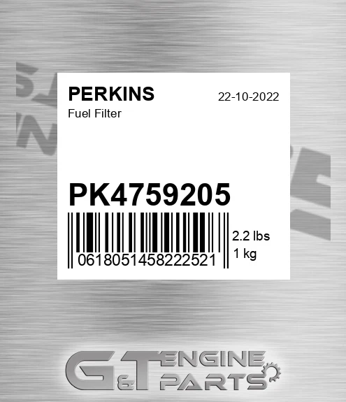 PK4759205 Fuel Filter for PERKINS