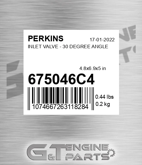 675046C4 Inlet Valve - 30 Degree Angle