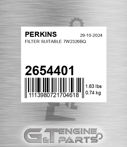 2654401 Filter Suitable 7w2326bq