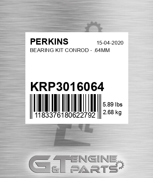 KRP3016/064 Bearing Kit Conrod - .64mm