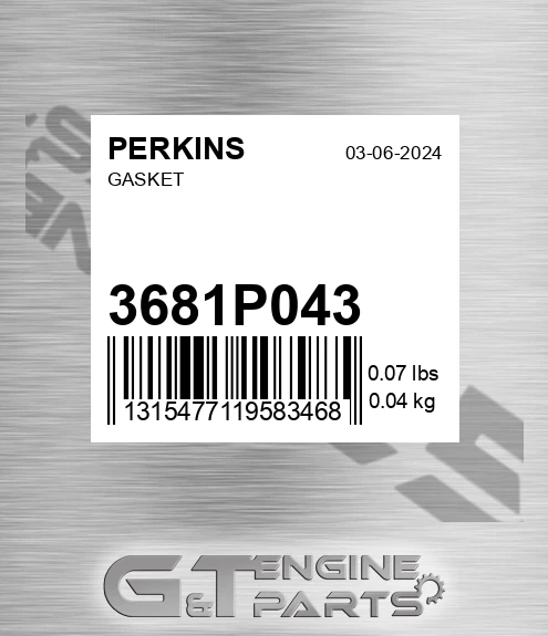 3681P043 Gasket for PERKINS