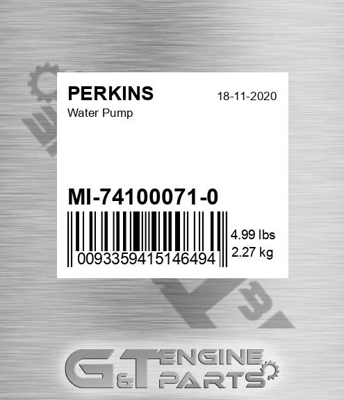 MI-74100071-0 Water Pump
