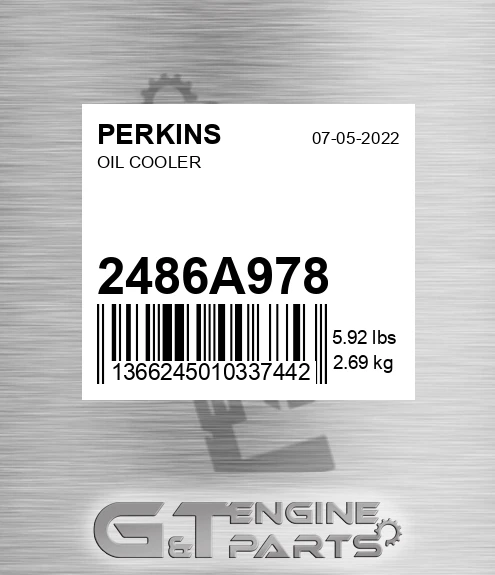 2486A978 PERKINS Oil Cooler