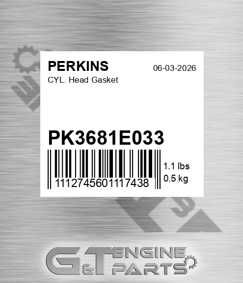 PK3681E033 Cyl. Head Gasket for PERKINS