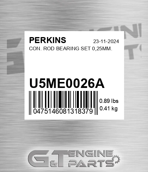 U5ME0026A Con. Rod Bearing Set 0,25mm.