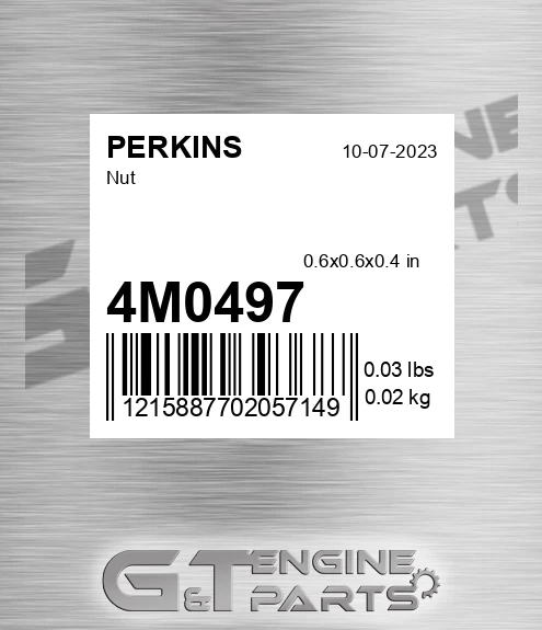 4M0497 Nut for PERKINS