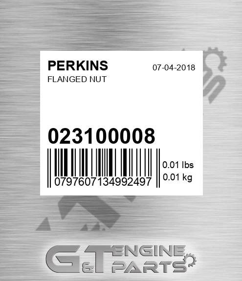023100008 Flanged Nut for PERKINS