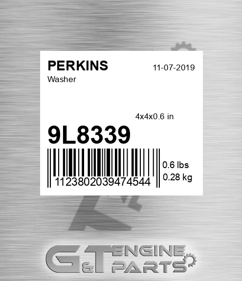 9L8339 Washer for PERKINS