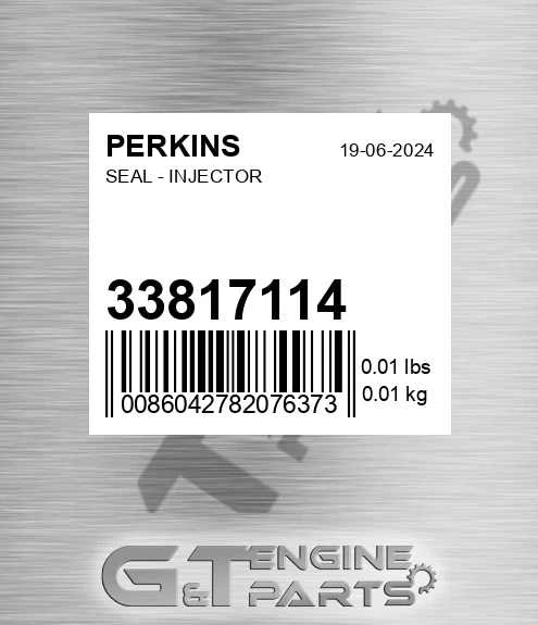 33817114 PERKINS Seal - Injector