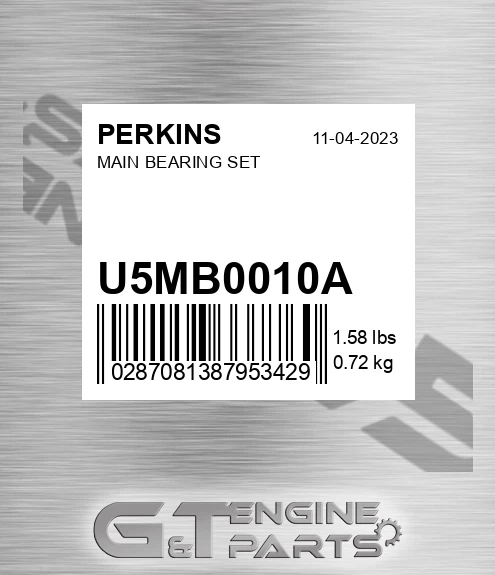 U5MB0010A Main Bearing Set