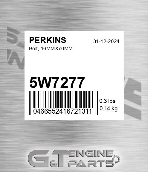 5W7277 Bolt, 16mmx70mm for PERKINS