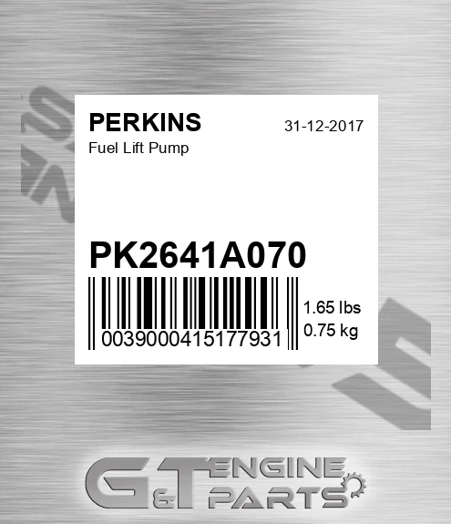 PK2641A070 Fuel Lift Pump for PERKINS