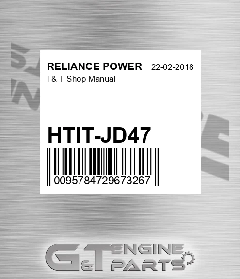 HTIT-JD47 I & T Shop Manual for RELIANCE POWER