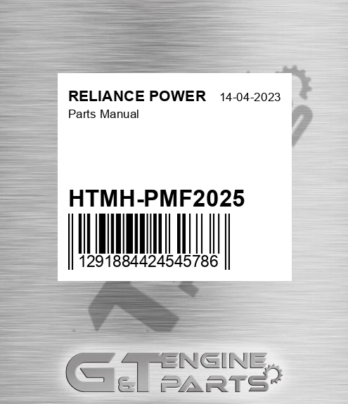 HTMH-PMF2025 Parts Manual for RELIANCE POWER