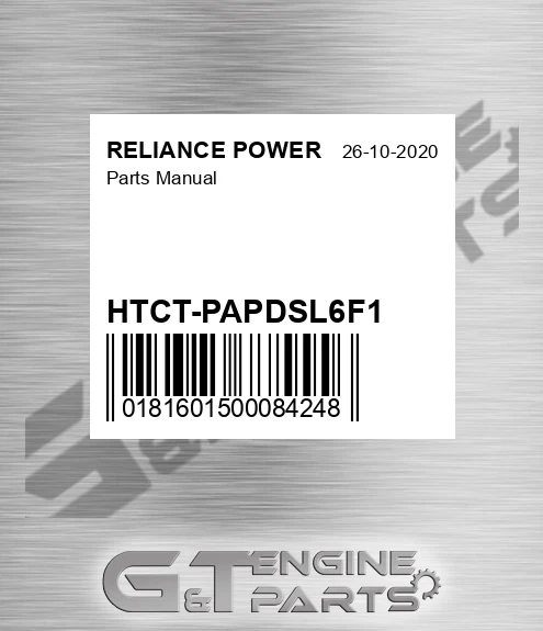 HTCT-PAPDSL6F1 Parts Manual for RELIANCE POWER