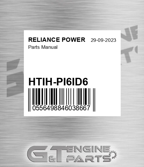 HTIH-PI6ID6 Parts Manual for RELIANCE POWER