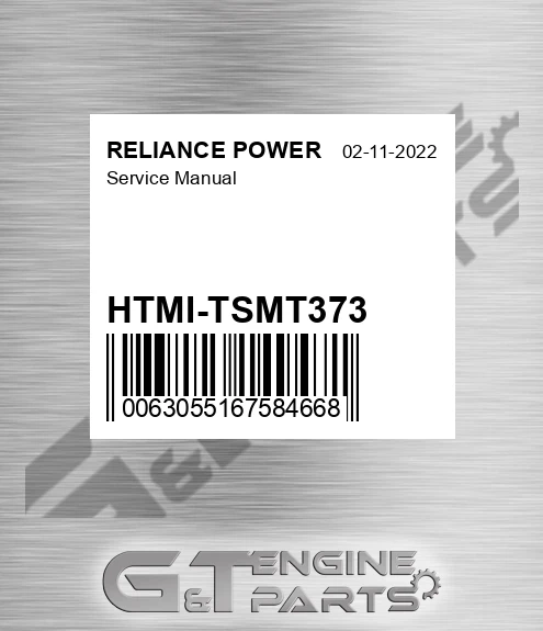 HTMI-TSMT373 Service Manual for RELIANCE POWER