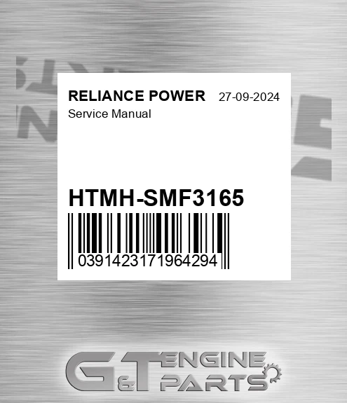 HTMH-SMF3165 Service Manual for RELIANCE POWER