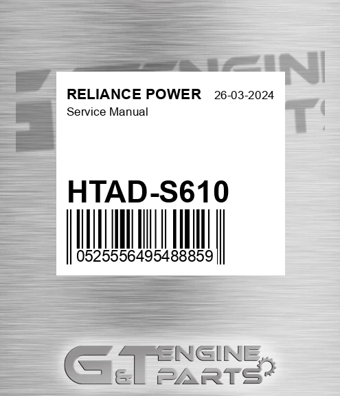 HTAD-S610 Service Manual for RELIANCE POWER