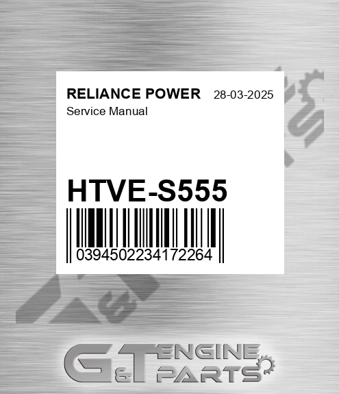 HTVE-S555 Service Manual for RELIANCE POWER