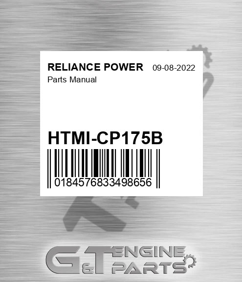 HTMI-CP175B Parts Manual for RELIANCE POWER