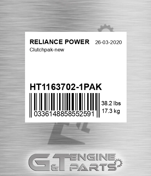 HT1163702-1PAK Clutchpak-new
