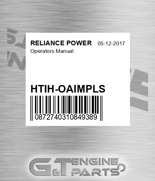 HTIH-OAIMPLS Operators Manual for RELIANCE POWER