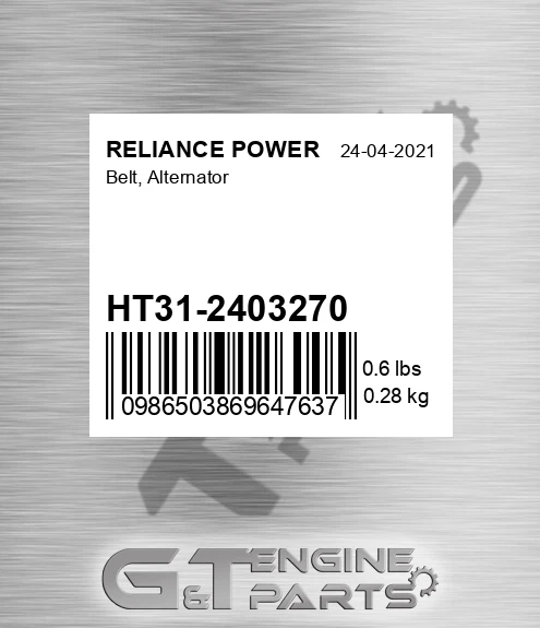 HT31-2403270 Belt, Alternator