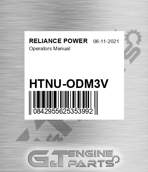 HTNU-ODM3V Operators Manual for RELIANCE POWER