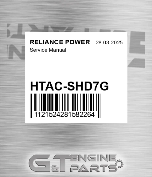 HTAC-SHD7G Service Manual for RELIANCE POWER