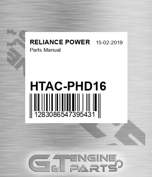 HTAC-PHD16 Parts Manual for RELIANCE POWER