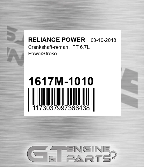 1617M-1010 Crankshaft-reman. Ft 6.7l Powerstroke