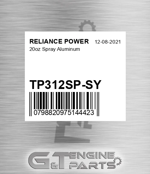TP312SP-SY 20oz Spray Aluminum for RELIANCE POWER