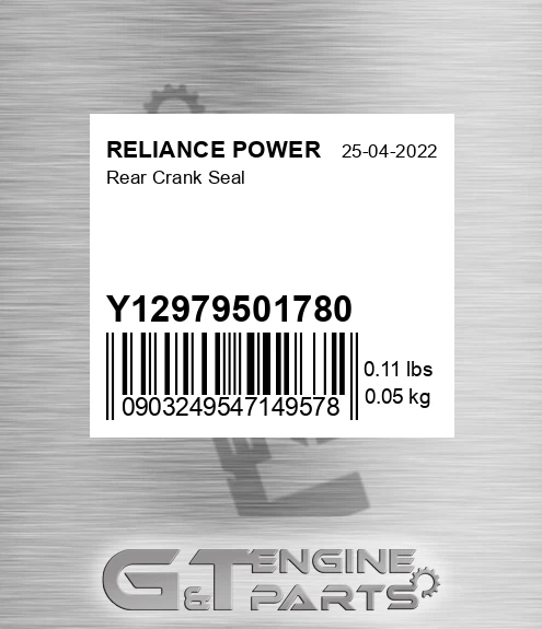Y12979501780 Rear Crank Seal
