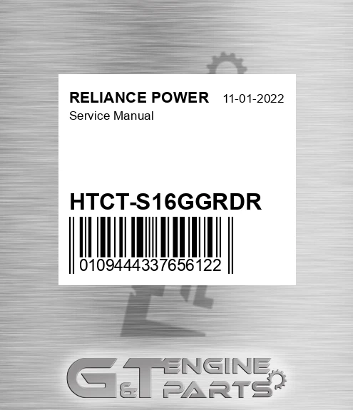 HTCT-S16GGRDR Service Manual for RELIANCE POWER