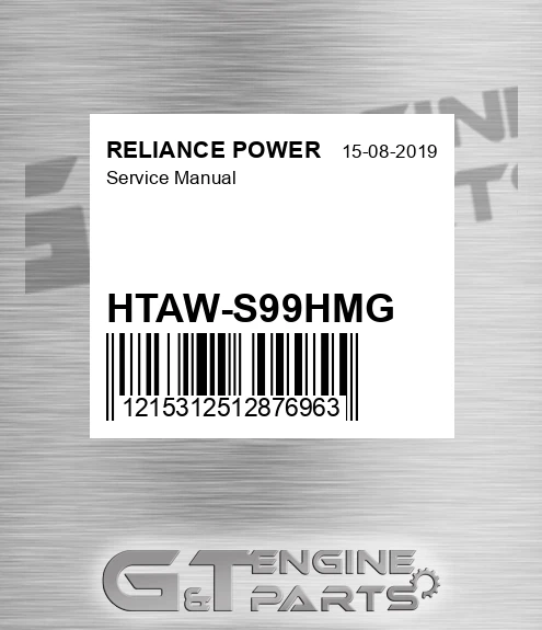 HTAW-S99HMG Service Manual for RELIANCE POWER