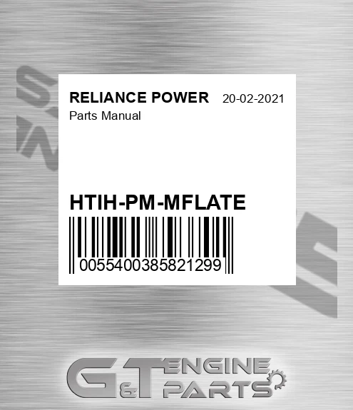 HTIH-PM-MFLATE Parts Manual for RELIANCE POWER