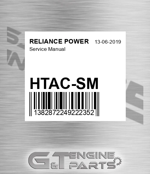 HTAC-SM Service Manual for RELIANCE POWER