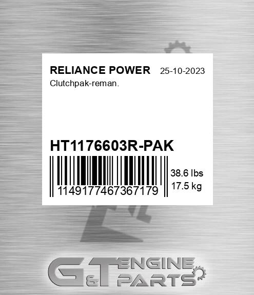 HT1176603R-PAK Clutchpak-reman.