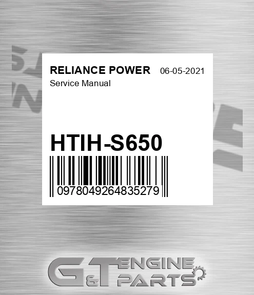 HTIH-S650 Service Manual for RELIANCE POWER